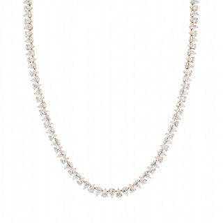 Reverse Water Drop Diamond Tennis Necklace 14-16" Rose Gold Lab-Created by Logan Hollowell Jewelry