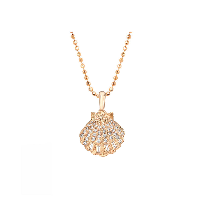 Baby Diamond & Pearl Shell Pendant by Logan Hollowell Jewelry