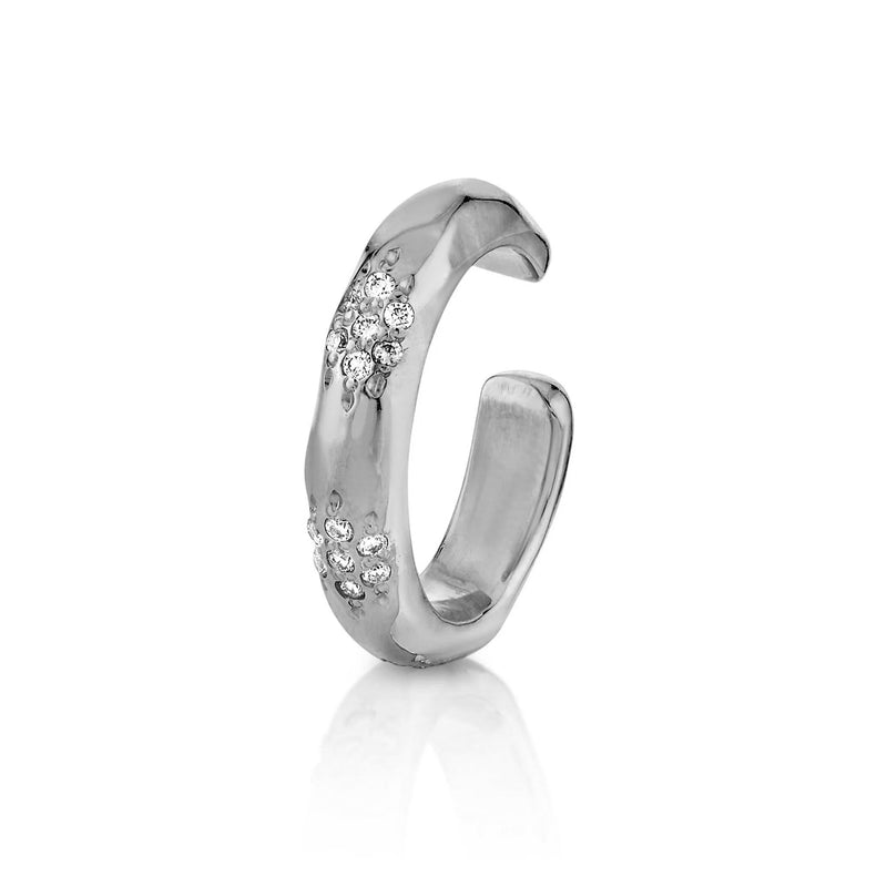 Sevenfold Diamond Ear Cuff White Gold   by Logan Hollowell Jewelry