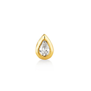 Baby River Water Drop Diamond Stud | Ready to Ship Yellow Gold Single by Logan Hollowell Jewelry