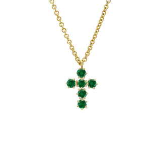 Petite Emerald Solar Flare Cross