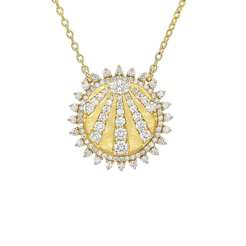 "You Are My Sunshine" Diamond Necklace Yellow Gold by Logan Hollowell Jewelry
