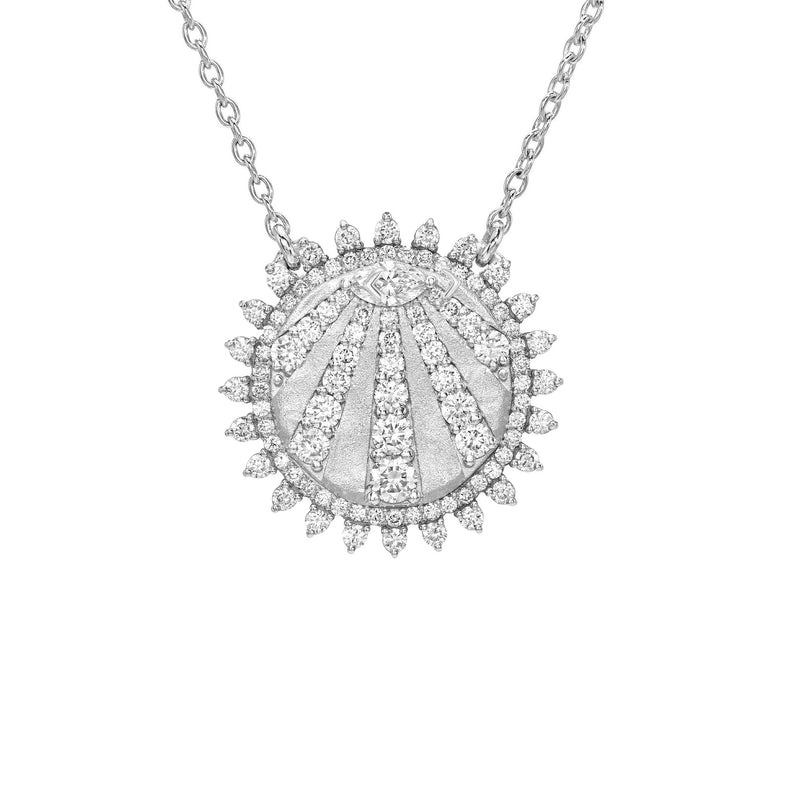 "You Are My Sunshine" Diamond Necklace White Gold by Logan Hollowell Jewelry