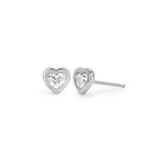 Heart of Light Stud | Ready to Ship White Gold   by Logan Hollowell Jewelry