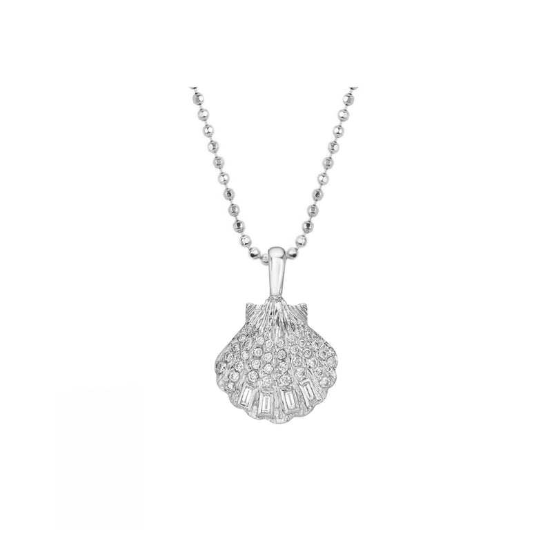 Baby Diamond & Pearl Shell Pendant by Logan Hollowell Jewelry