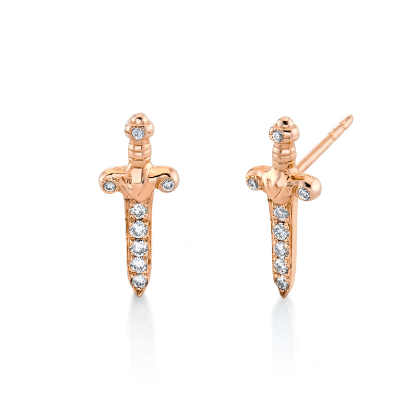 Pavé Diamond Dagger Studs | Ready to Ship by Logan Hollowell Jewelry