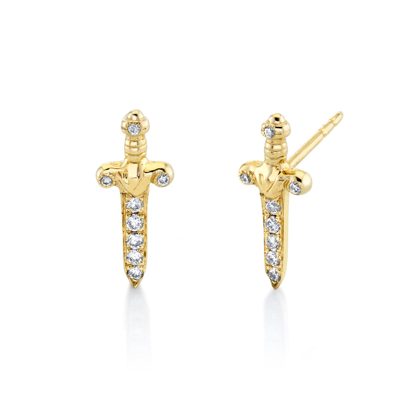 Pavé Diamond Dagger Studs | Ready to Ship by Logan Hollowell Jewelry