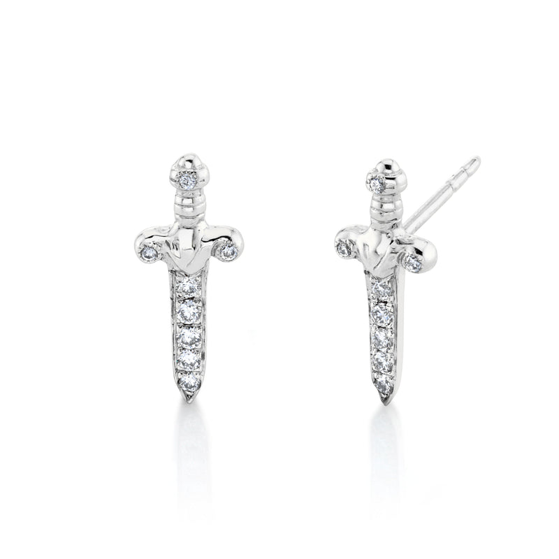 Pavé Diamond Dagger Studs | Ready to Ship by Logan Hollowell Jewelry