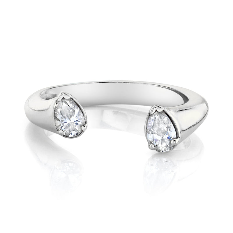 Atlantis Double Diamond Ring White Gold 2 by Logan Hollowell Jewelry