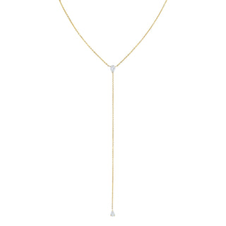 Atlantis Water Drop Diamond Lariat Yellow Gold   by Logan Hollowell Jewelry