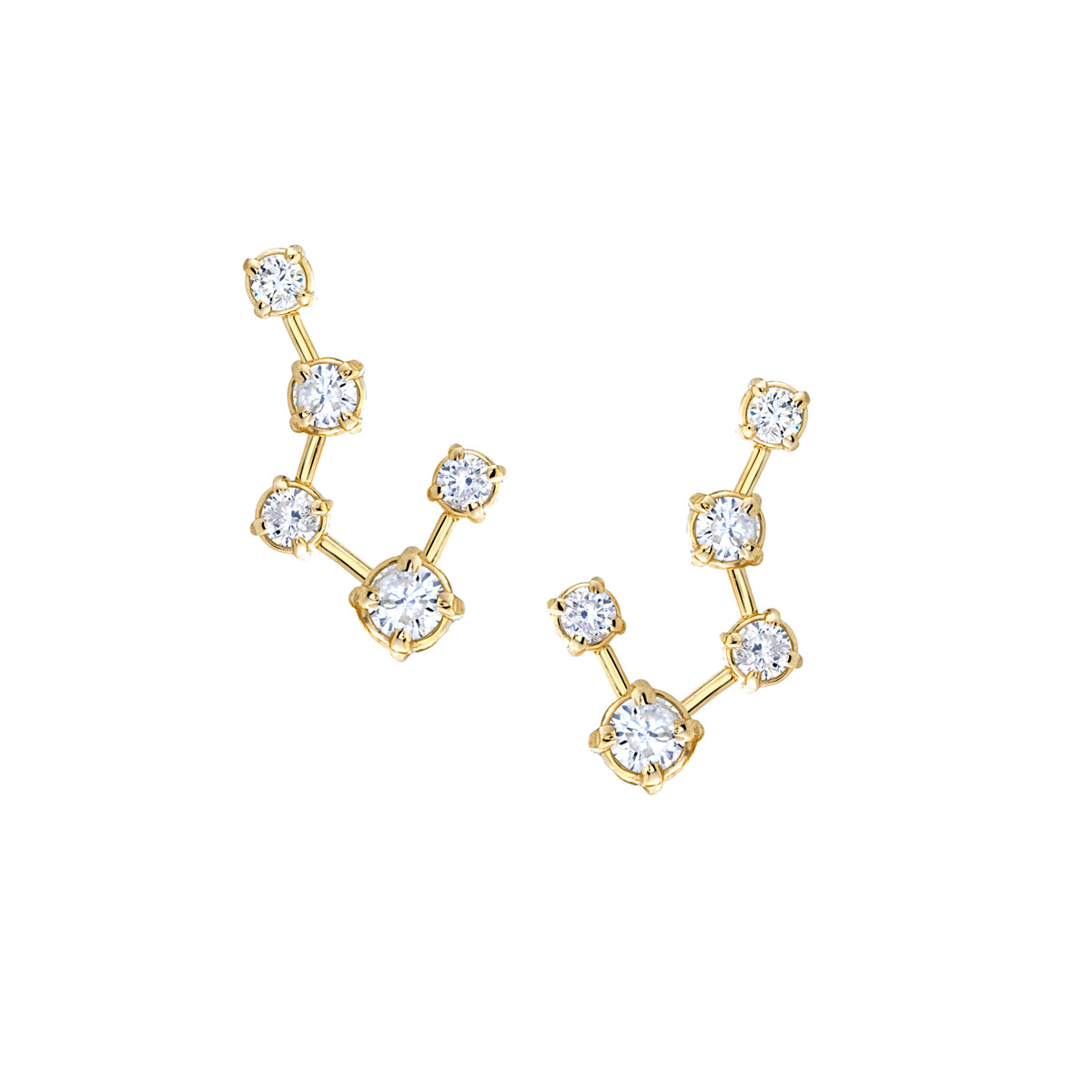 14K Prong Set Big Dipper Constellation Stud