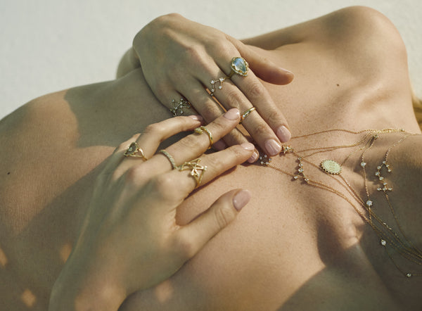 5 or 7 Diamond Orbit Bezel Choker | Ready to Ship by Logan Hollowell Jewelry
