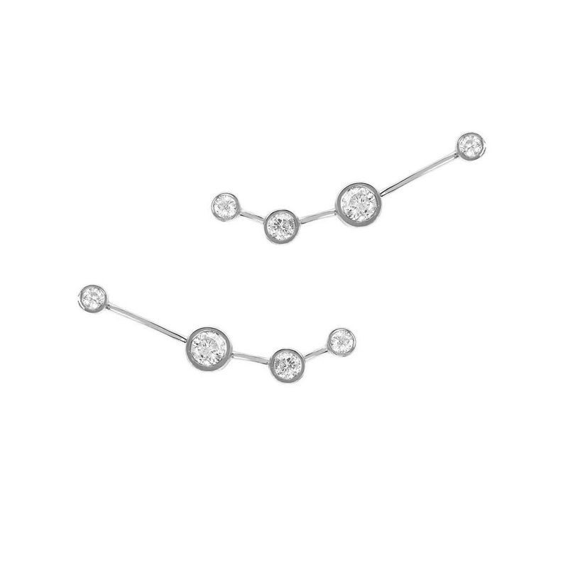 Petite Aries Diamond Constellation Studs White Gold Pair by Logan Hollowell Jewelry