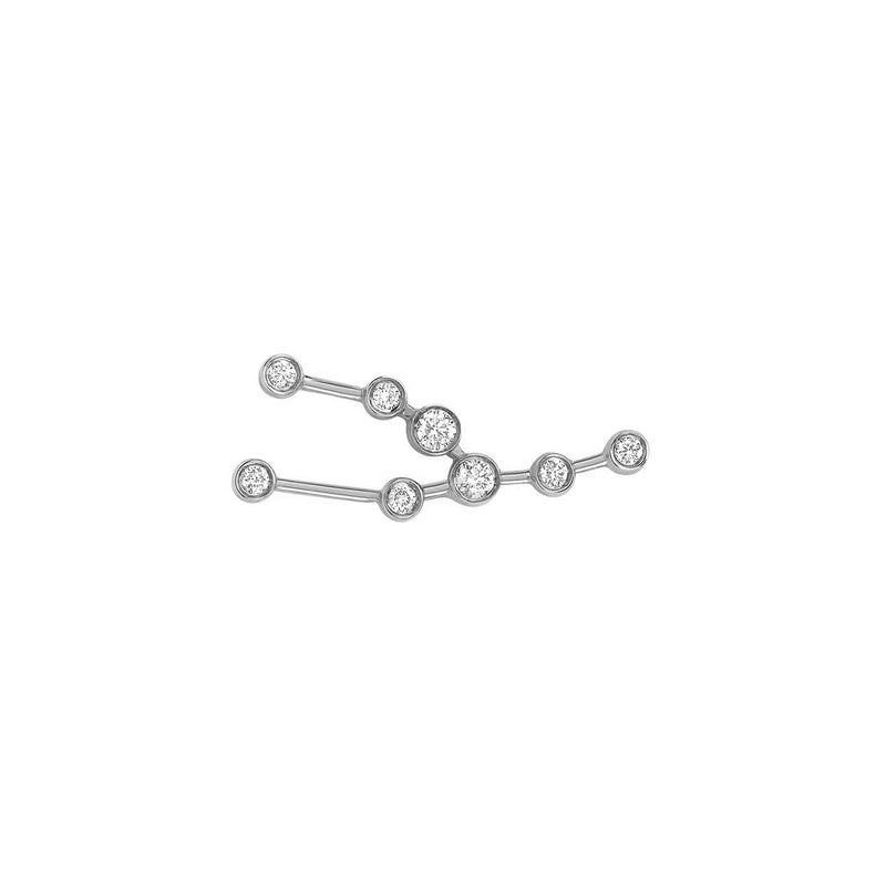 Petite Taurus Diamond Constellation Studs White Gold Single Left by Logan Hollowell Jewelry