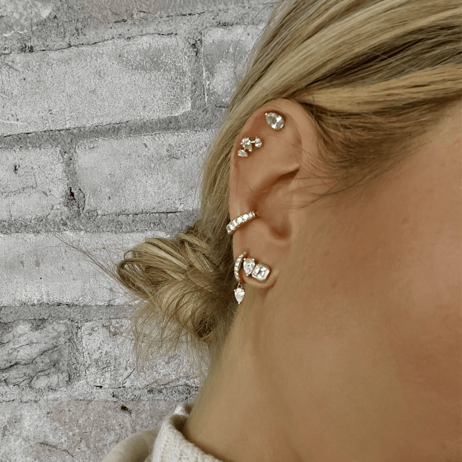 Lovers Duet Diamond Studs by Logan Hollowell Jewelry