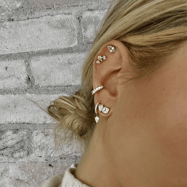 Lovers Duet Diamond Studs by Logan Hollowell Jewelry