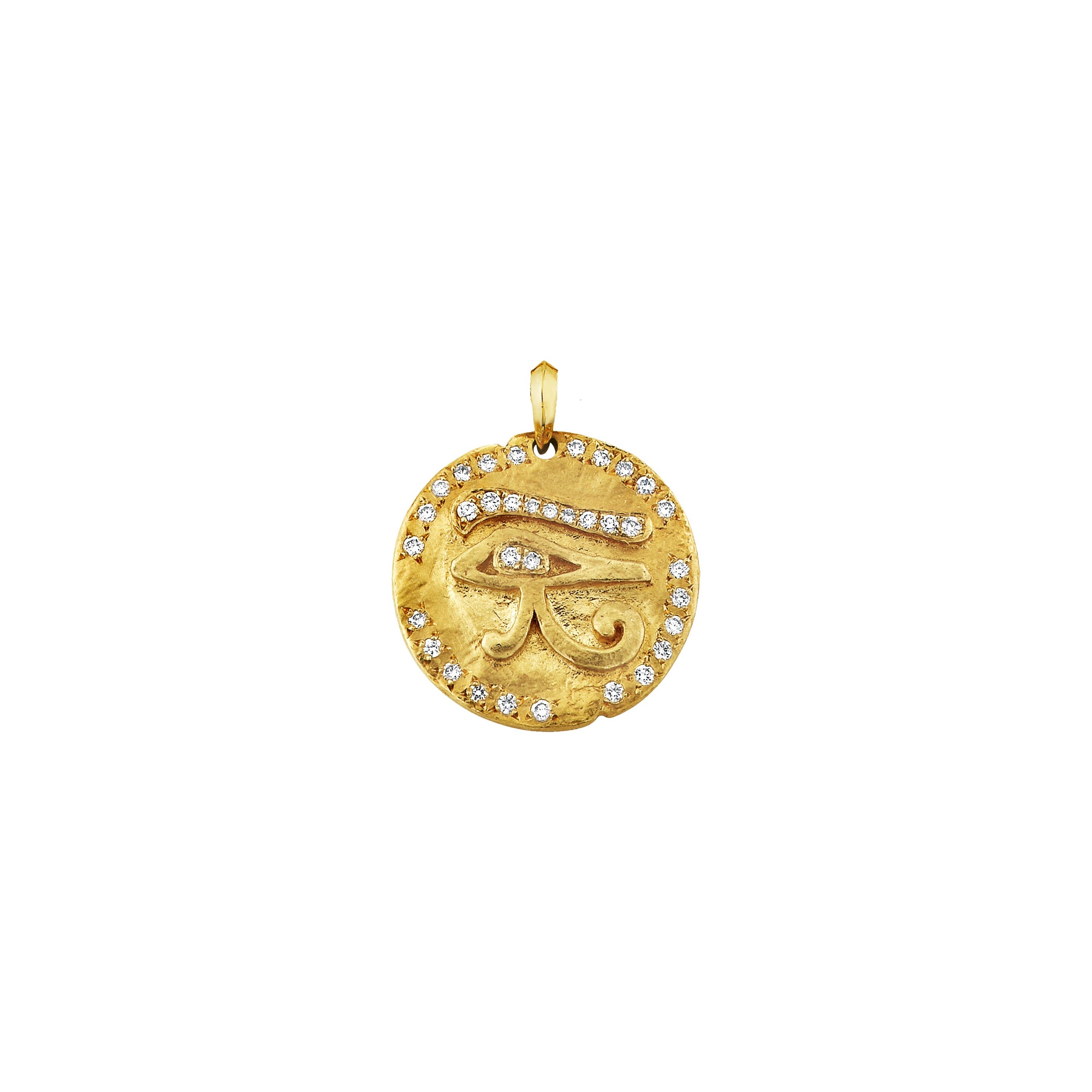 Eye of Horus Coin Pendant Yellow Gold Pendant Only by Logan Hollowell Jewelry