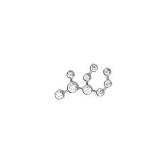 Baby Virgo Diamond Constellation Studs White Gold Single Left  by Logan Hollowell Jewelry