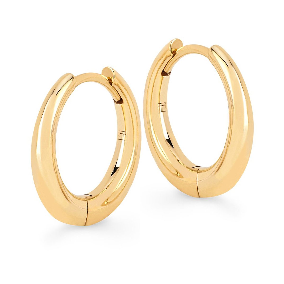 Large Solid Crescent Unity Hoops Pair Yellow Gold  by Logan Hollowell Jewelry