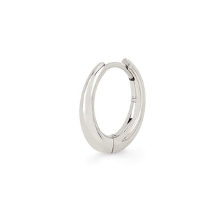 Baby Solid Crescent Unity Hoops Single White Gold  by Logan Hollowell Jewelry