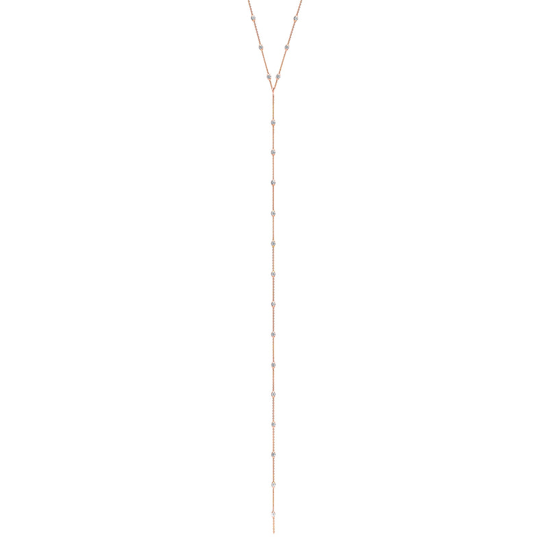 Mooncut Lariat Rose Gold   by Logan Hollowell Jewelry