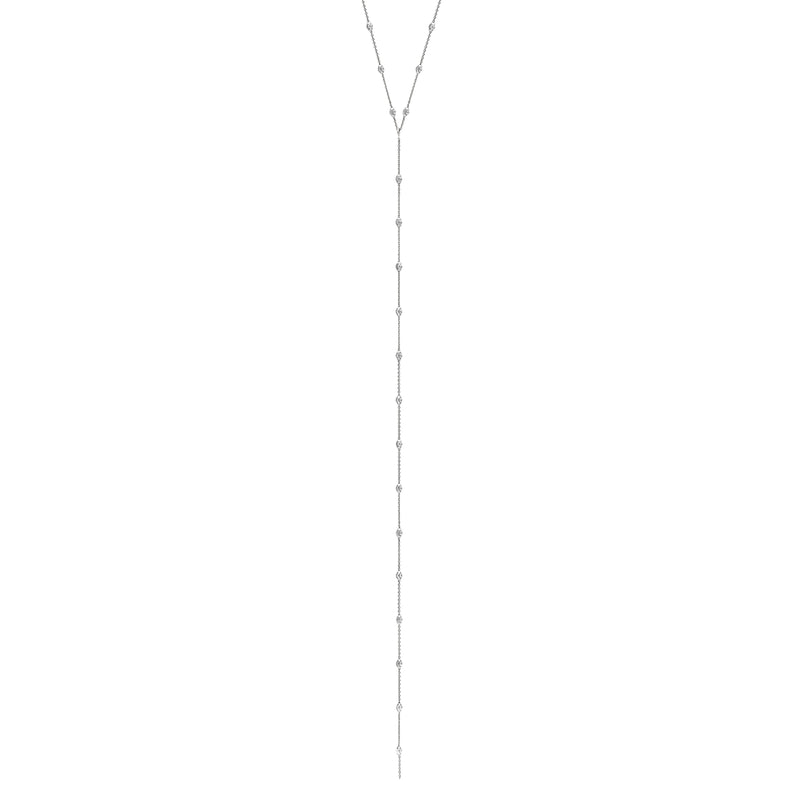 Mooncut Lariat White Gold by Logan Hollowell Jewelry