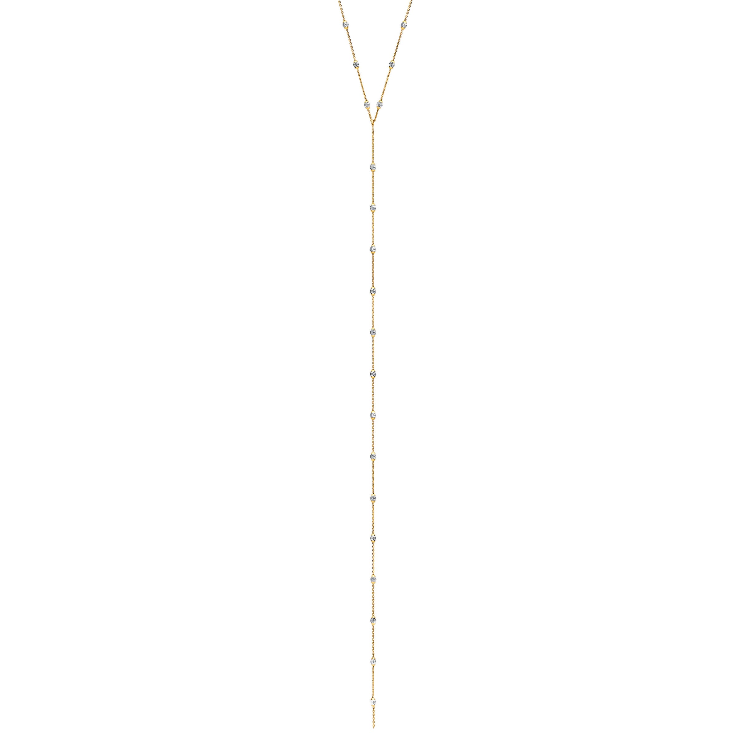 Mooncut Lariat Yellow Gold by Logan Hollowell Jewelry