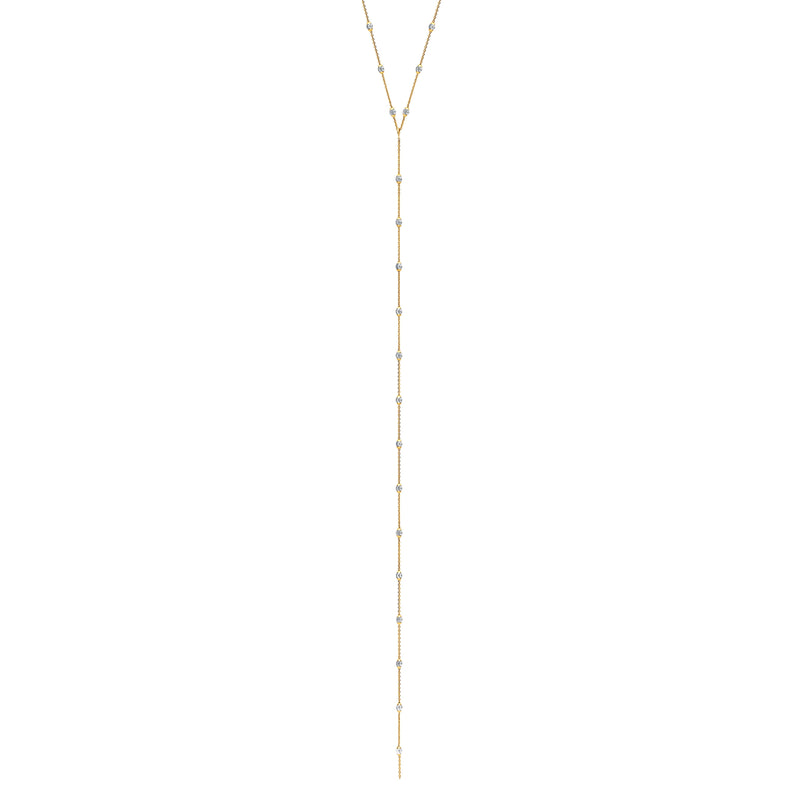 Mooncut Lariat Yellow Gold by Logan Hollowell Jewelry