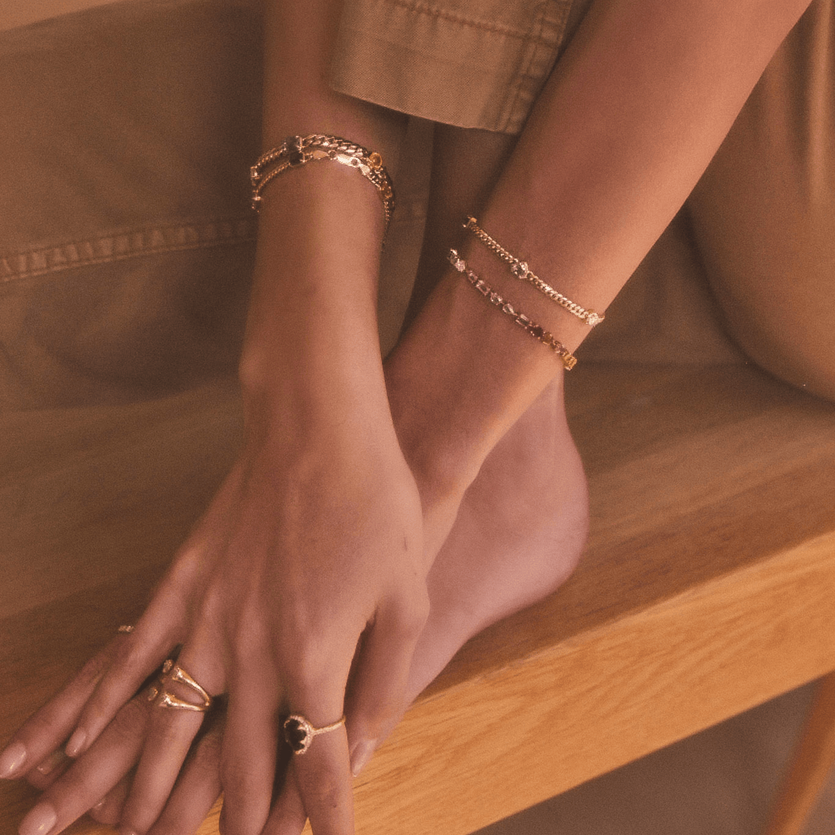 Emerald Cut Rainbow Cuban Bracelet    by Logan Hollowell Jewelry