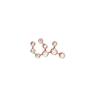 Baby Virgo Diamond Constellation Studs Rose Gold Single Right  by Logan Hollowell Jewelry