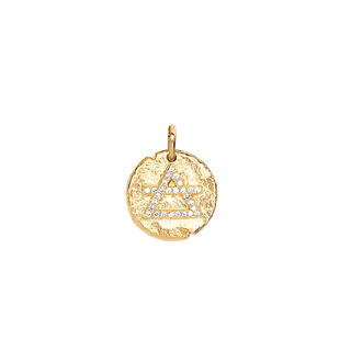 Baby Air Element Alchemy Coin Charm Yellow Gold   by Logan Hollowell Jewelry