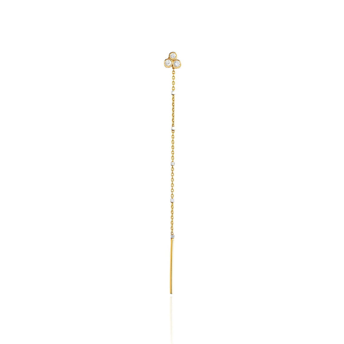 Triple Diamond Shooting Star Half Thread Through Earring by Logan Hollowell Jewelry