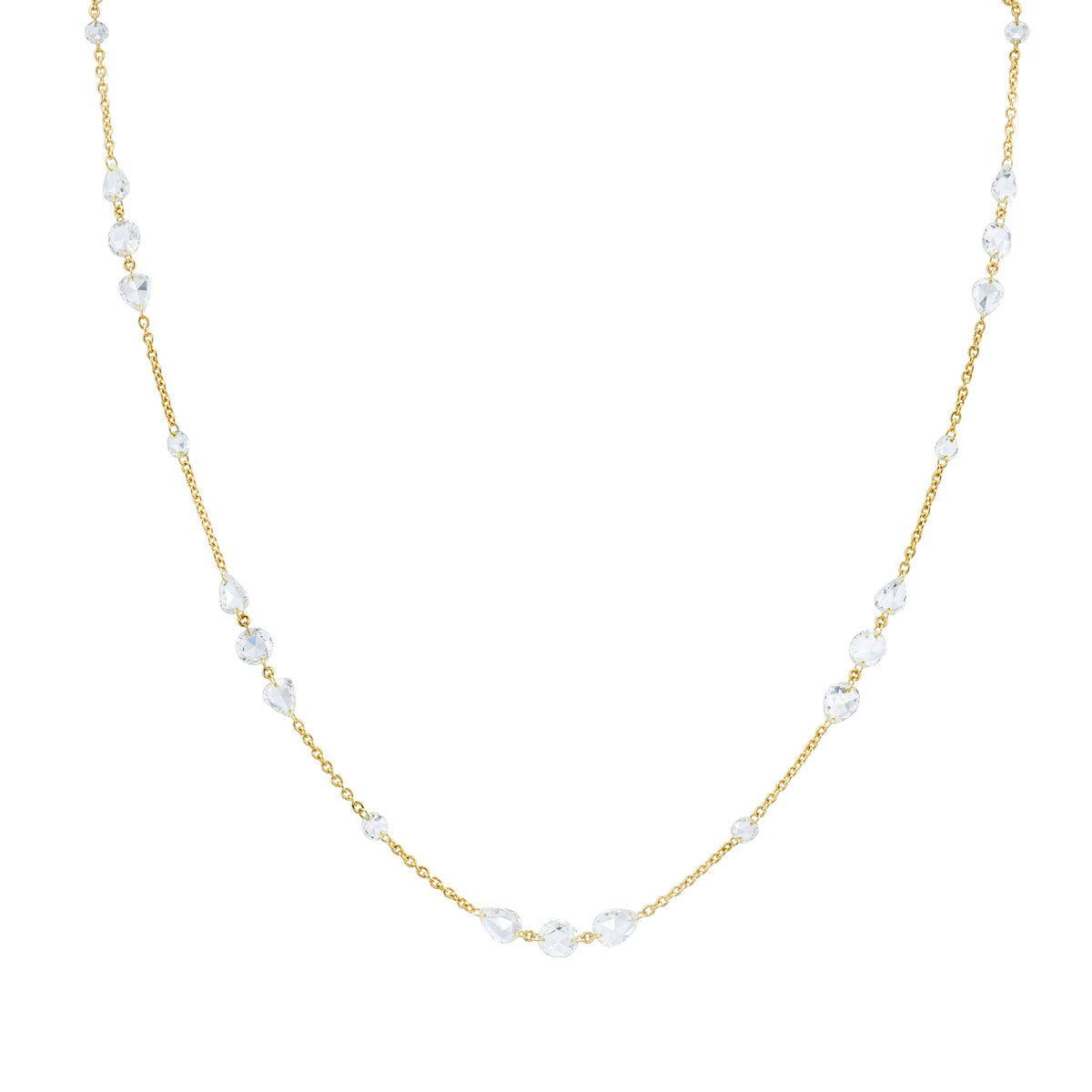 Eau De Rose Cut Iris Choker | Ready to Ship Yellow Gold 14"-16" by Logan Hollowell Jewelry