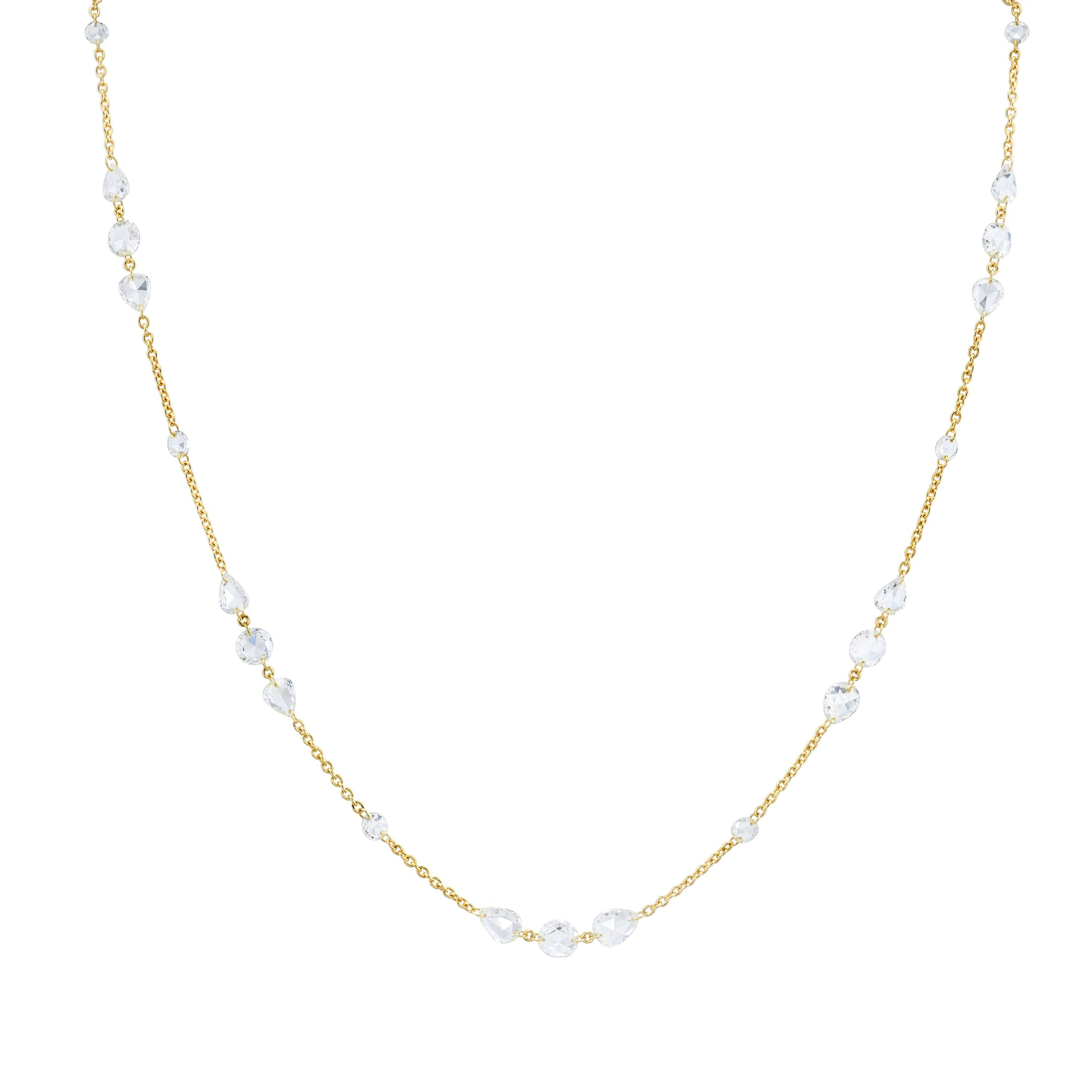 Eau De Rose Cut Iris Choker | Ready to Ship Yellow Gold 14"-16" by Logan Hollowell Jewelry