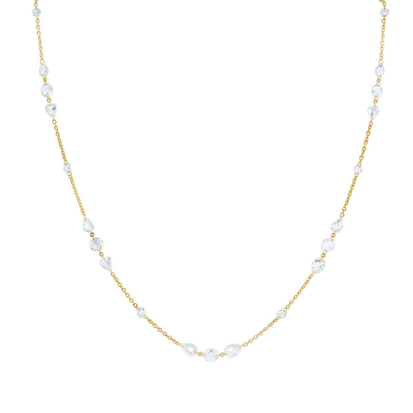 Eau De Rose Cut Iris Choker | Ready to Ship Yellow Gold 14"-16" by Logan Hollowell Jewelry