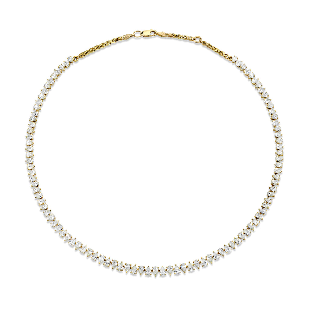 Baby Reverse Water Drop Diamond Tennis Necklace – Logan Hollowell