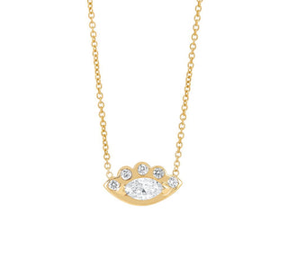 Angel Eye Diamond Necklace | Borrow Yellow Gold 16" by Logan Hollowell Jewelry