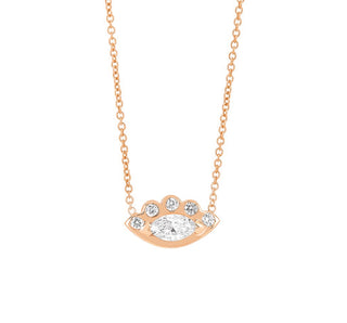 Angel Eye Diamond Necklace Rose Gold 16"  by Logan Hollowell Jewelry