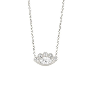 Angel Eye Diamond Necklace White Gold 16"  by Logan Hollowell Jewelry