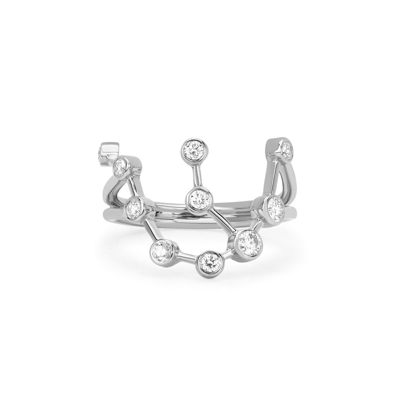 Aquarius Constellation Ring White Gold 3  by Logan Hollowell Jewelry