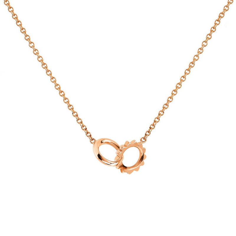 Petite Solid Interlocking Unity Necklace Rose Gold 14-15" by Logan Hollowell Jewelry
