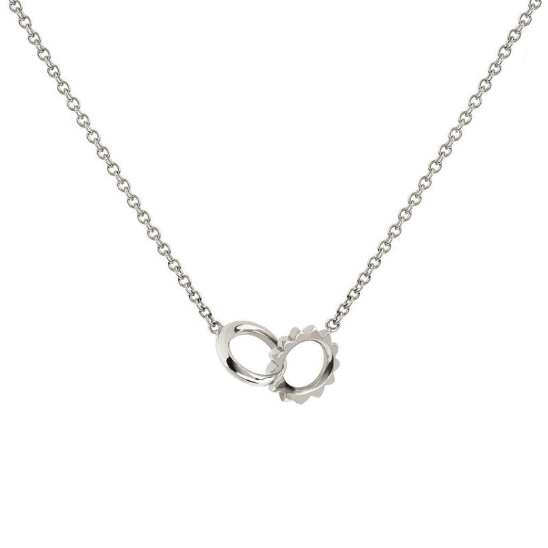 Petite Solid Interlocking Unity Necklace White Gold 14-15" by Logan Hollowell Jewelry