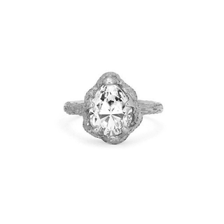 Baby Queen Water Drop Diamond Solitaire Setting White Gold   by Logan Hollowell Jewelry