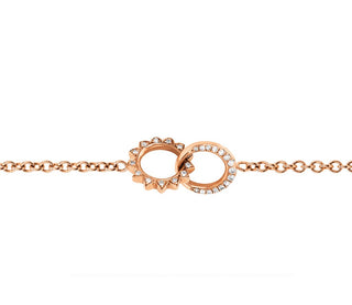 Baby Pavé Diamond Interlocking Unity Bracelet Rose Gold   by Logan Hollowell Jewelry