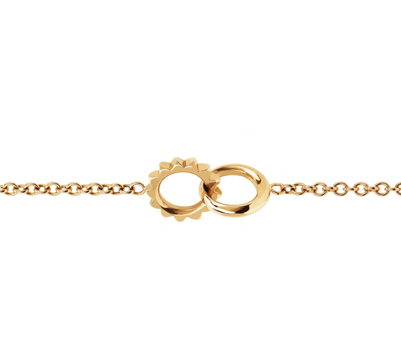 Petite Solid Interlocking Unity Bracelet Yellow Gold by Logan Hollowell Jewelry