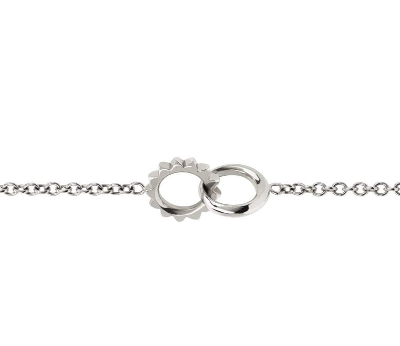 Petite Solid Interlocking Unity Bracelet White Gold by Logan Hollowell Jewelry