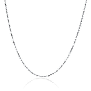 Men's Ball Chain Necklace 18" White Gold  by Logan Hollowell Jewelry