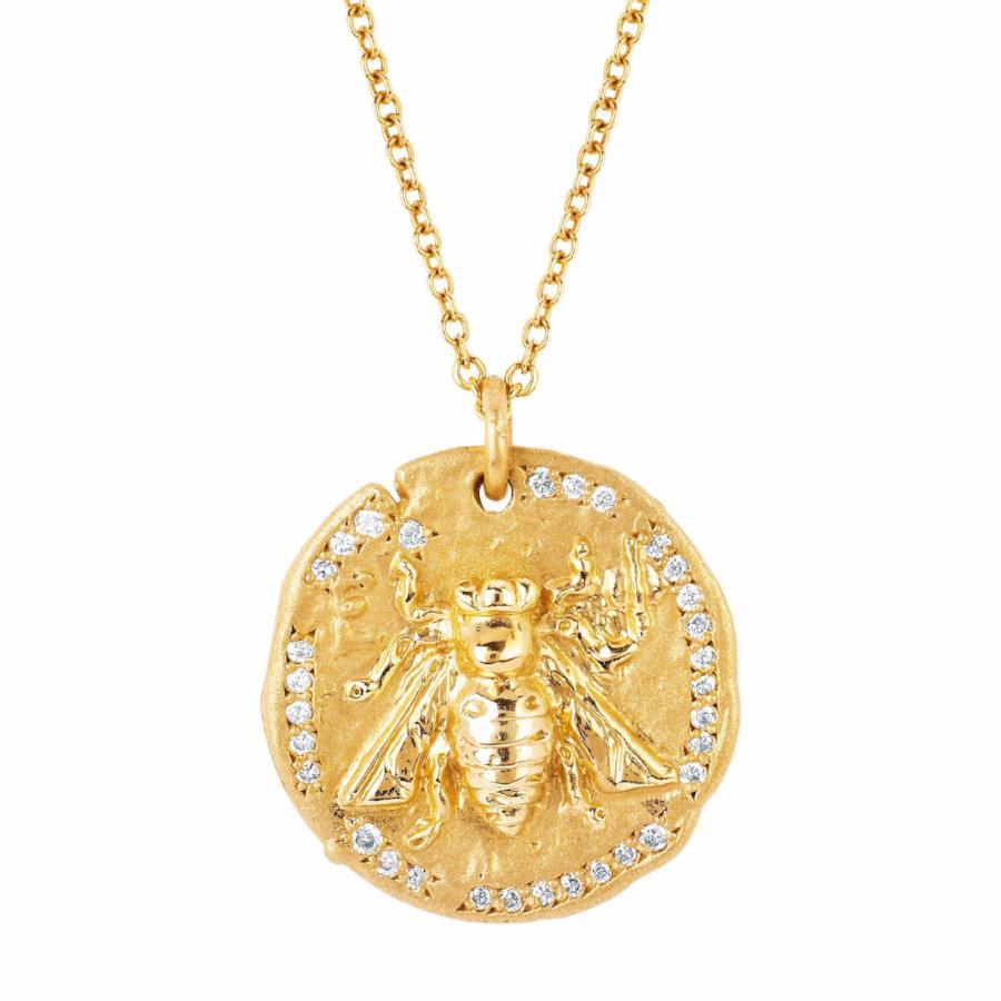 Lovelock 14ct Yellow Gold Diamond Bee Necklace