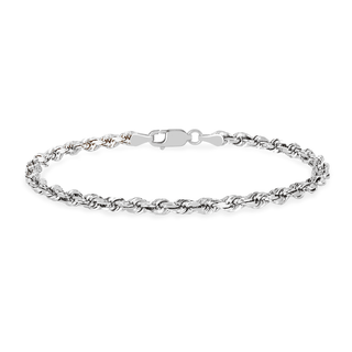 Men's Rope Chain Bracelet 8" White Gold  by Logan Hollowell Jewelry