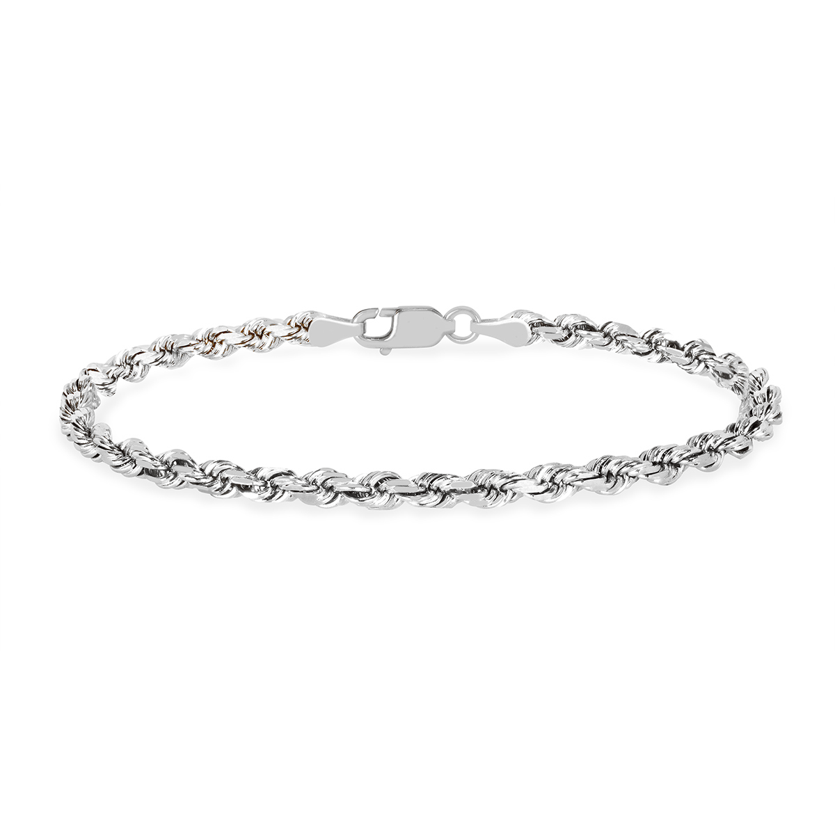 Men's Rope Chain Bracelet | Ready to Ship White Gold 8" by Logan Hollowell Jewelry
